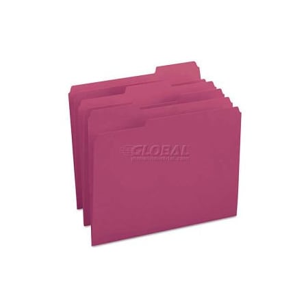 Smead Smead File Folders, 1/3 Cut Top Tab, Letter, Maroon, 100/Box 13093